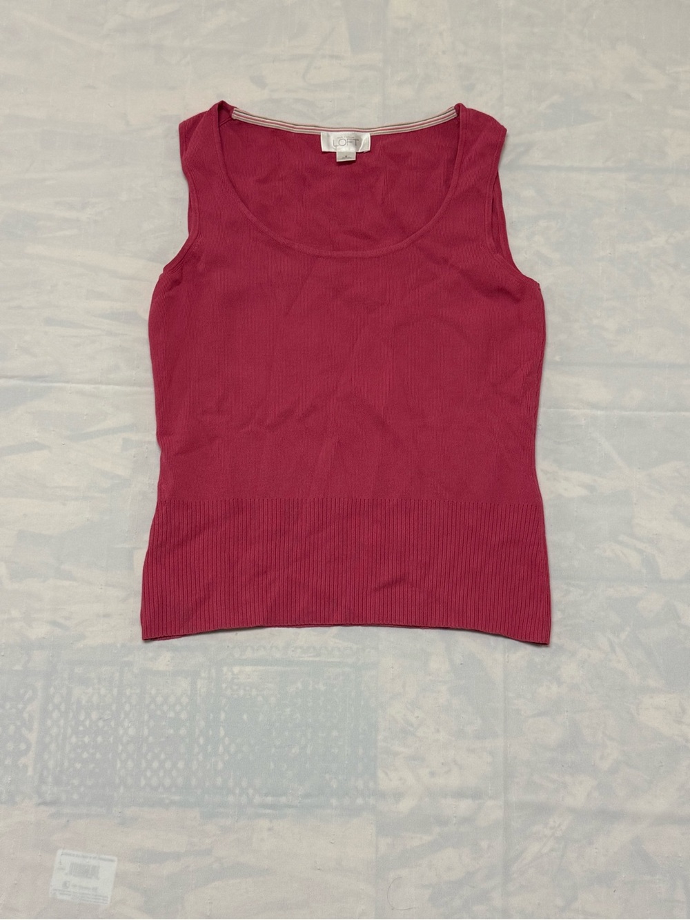 LOFT Raspberry Ribbed Sleeveless Tank Top